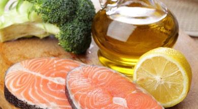 Raw salmon steaks