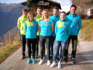 Von links: Jernej Sobocan (sportlicher Leiter), Corina Gantenbein, Robin Hofmann, Kathrin Stirnemann, Gregor Raggl, Anna Spielmann und Karl Markt. Foto: Haibike Ötztal ProTeam