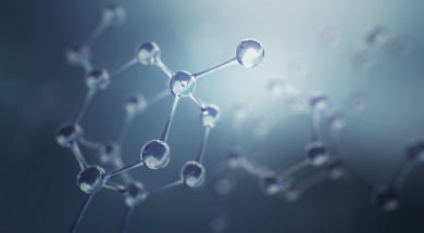 3d illustration of molecule model. Science background with molecules